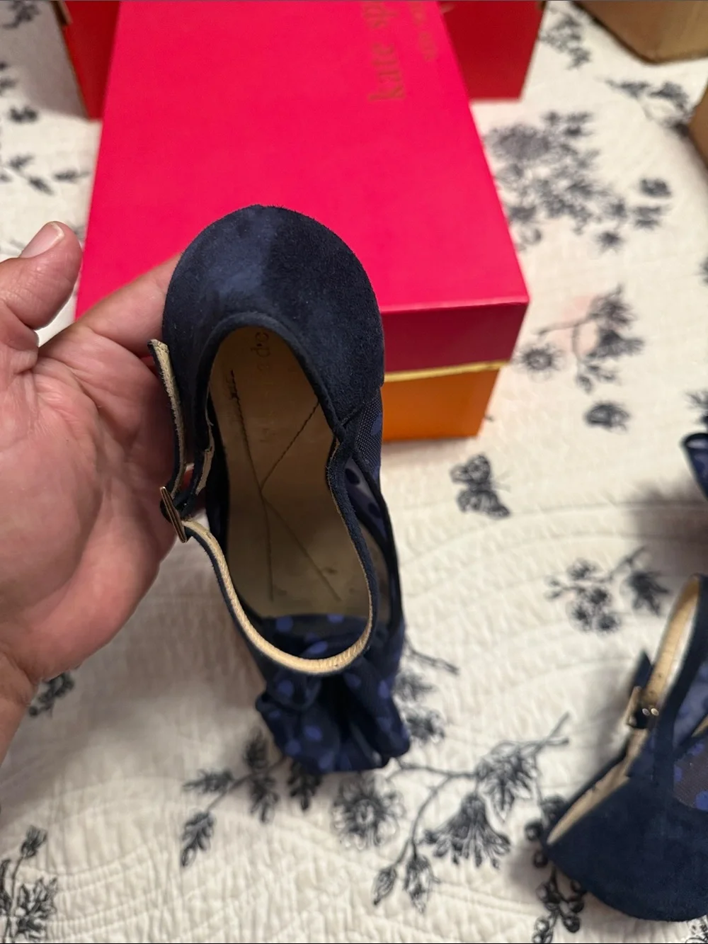 Kate Spade Navy Mesh Suede 6 M Italy